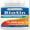 Best Naturals Biotin 10000 Mcg 100 Capsules (100 Count (Pack of 1)) view 1