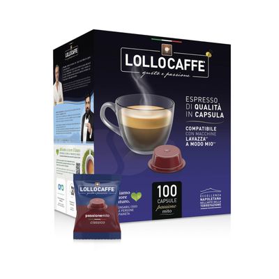 100 Capsules Coffee - PassioneMio Classico - C. Lavazza A Modo Mio - Lollo Coffee