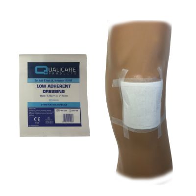 10 x Medium 7.5CM X 7.5CM QUALICARE Premium First AID Double Side Absorbent Low Adherent STERILE DRESSINGS