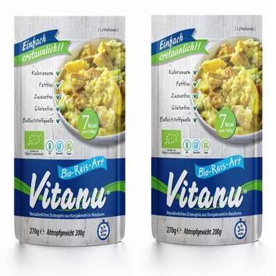 Vitanu Organic Shirataki Pasta rice substitute - 2 x 200g