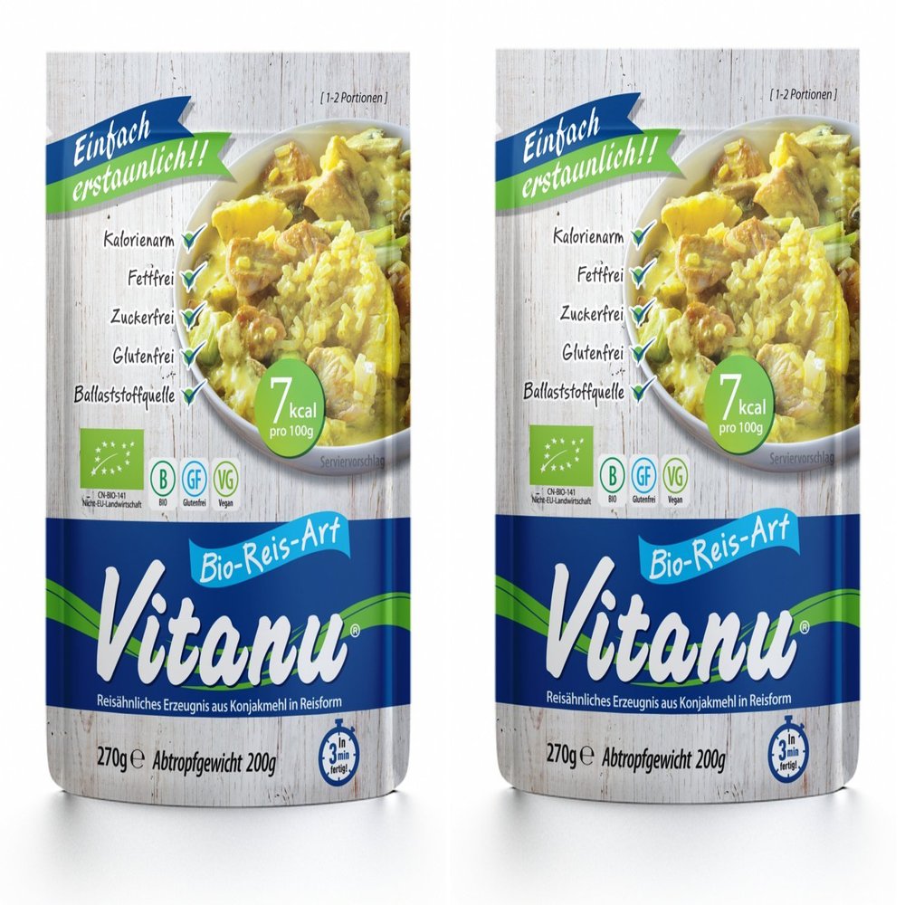 Vitanu Organic Shirataki Pasta rice substitute - 2 x 200g