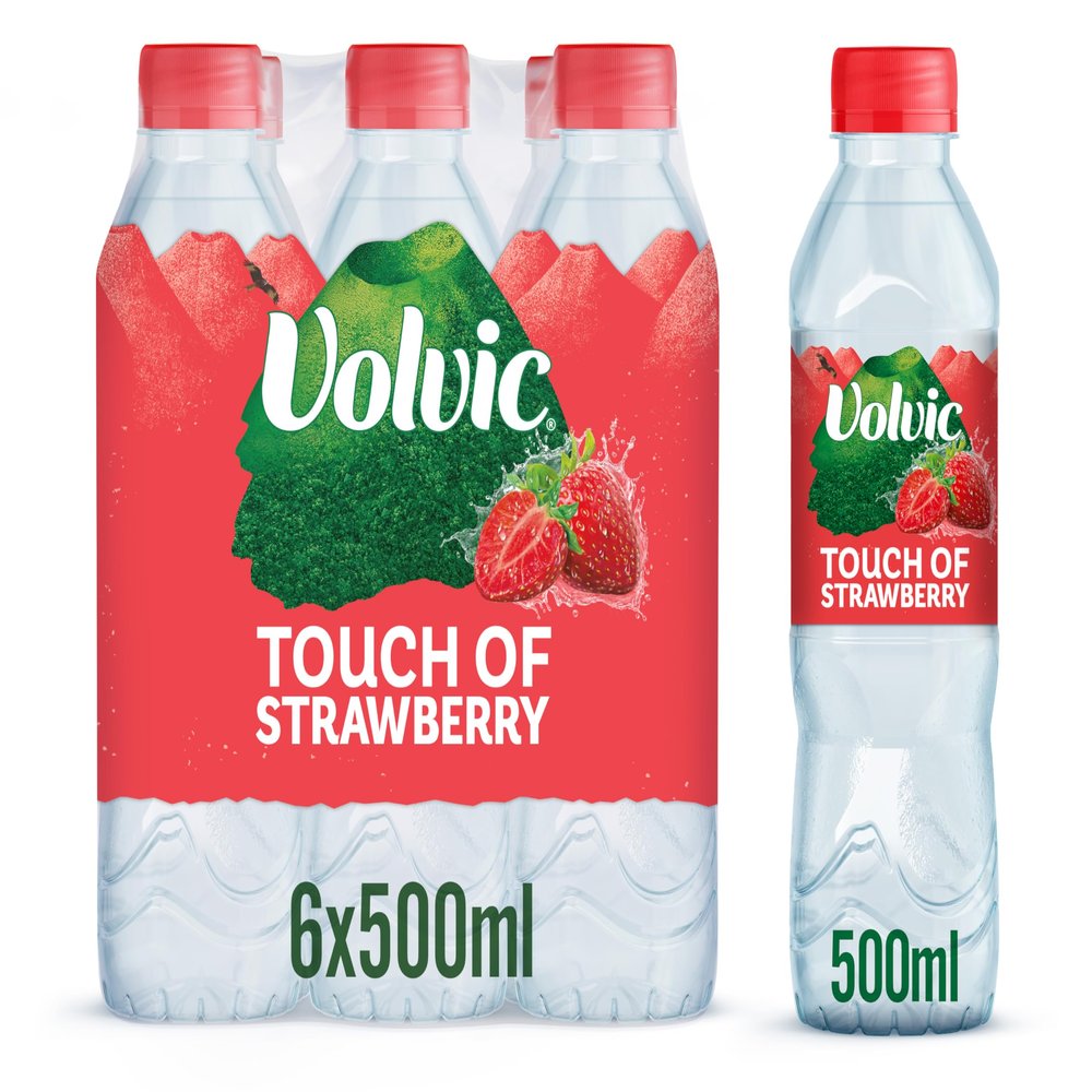 Volvic Touch of Fruit Strawberry Flavoured Water, 6x500ml