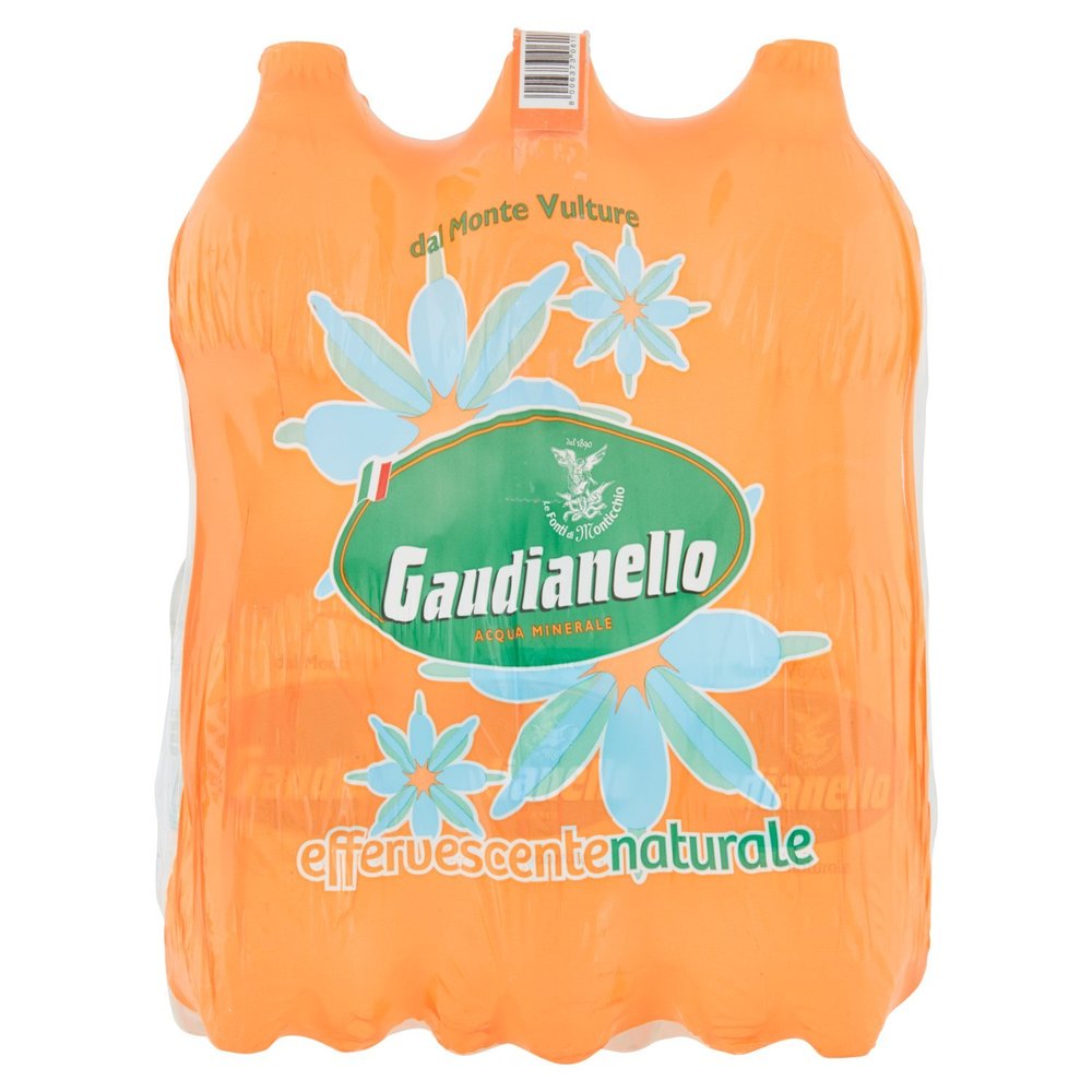 Gaudianello Acqua Minerale Effervescente - 6 Bottiglie da 1.5 Litri