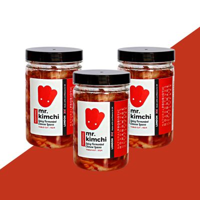 3 X 330g Freshly UK- made Authentic Korean Kimchi made by Korean Artisans (100% Natural Fermentation, Natural Probiotics, No Artificial Additives)