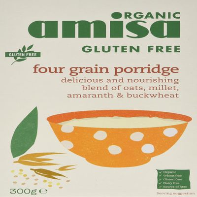 amisa Organic 4 Grain Porridge Gluten Free 300 g (Pack of 6)