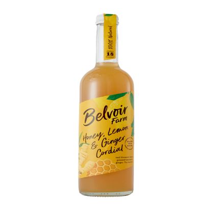 Belvoir Farm Honey Lemon & Ginger Cordial - Blossom Honey | Pressed Lemon Juice | Spicy Ginger | Traditional Family Recipe | 100% Natural Ingredients | Suitable for Vegetarians - 6 x 500ml Bottles