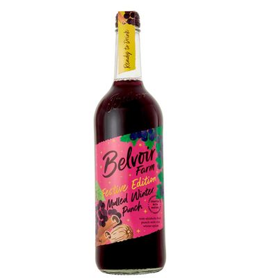 Belvoir Farm Festive Edition Mulled Winter Punch - Real Fruit Juices with Cinnamon, Cloves & Nutmeg Spices | 100% Natural Ingredients | Suitable for Vegetarians & Vegans - 6 x 750ml Bottles