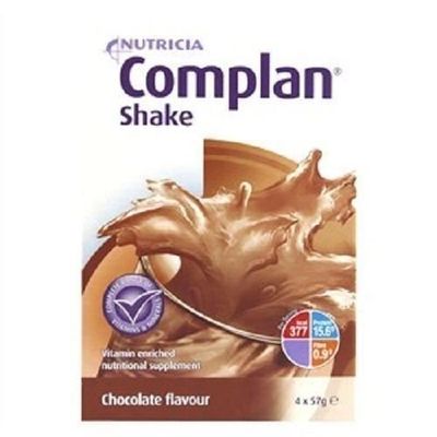 SIX PACKS of Complan Shake Chocolate Flavour 4 x 57g Sachets