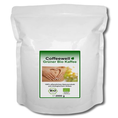 Coffeewell Grner Bio Kaffee - Detox Organic Green Coffee 2000g (for Coffee Enema) - GMP certified