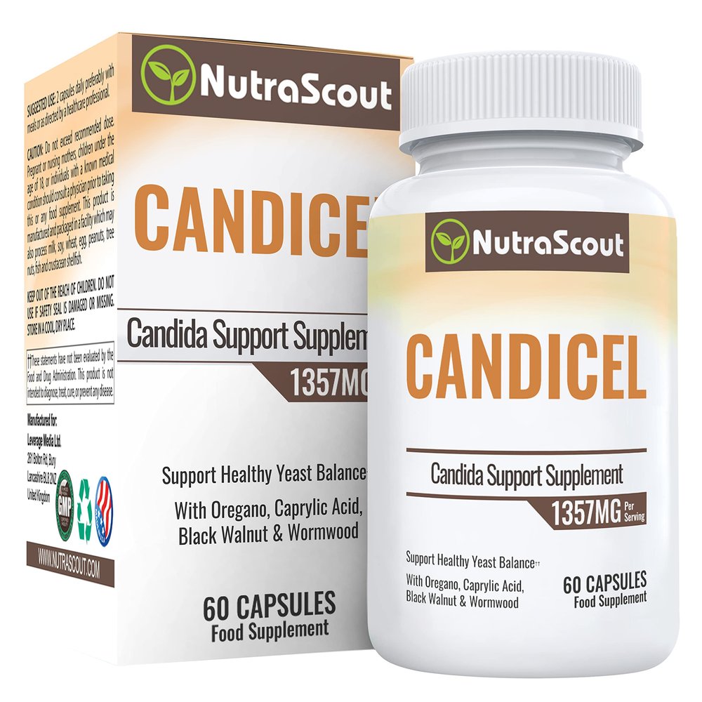 Candicel Womens Balance Complex | 3-in-1 Extra Strength Intestinal Flora Support | Caprylic Acid, Oregano Oil, Digestive Enzymes & Probiotics | Womens Health & Flora Balance | 60 Capsules