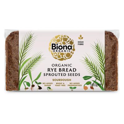 Biona Organic Rye Bread Sprouted Seeds, 500g