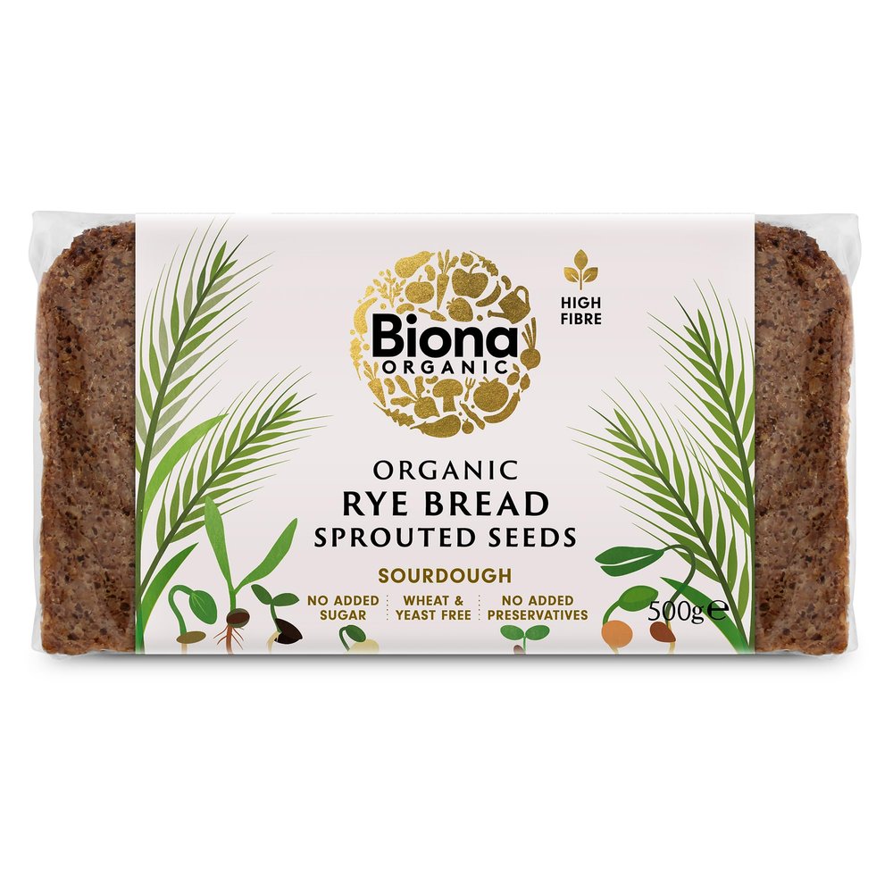 Biona Organic Rye Bread Sprouted Seeds, 500g