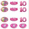 10th Birthday Girl, Edible Cupcake Decorations - Pink, Stand-up Wafer Cupcake Toppers (Pack of 12) view 4
