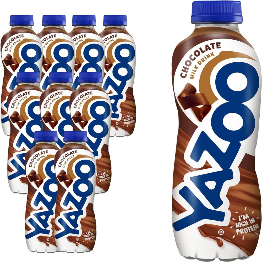 Yazoo Chocolate Ready-To-Drink Milkshake 400 ml  High in Protein and Calcium, Flavoured Milk Drink for Lunchbox, School or Office (Pack of 10)