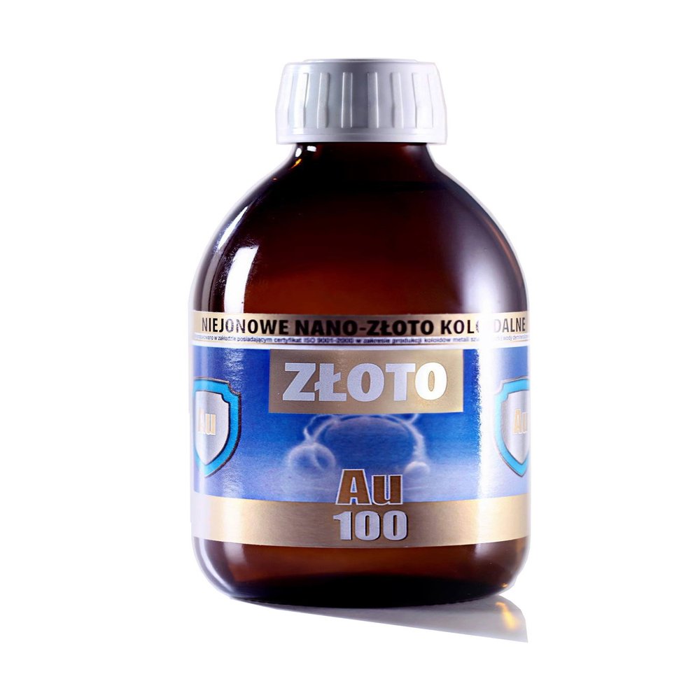 Non-ionic Colloidal Gold Nano Au100 10ppm-300ml pharmace glass bottle PROAKTIV