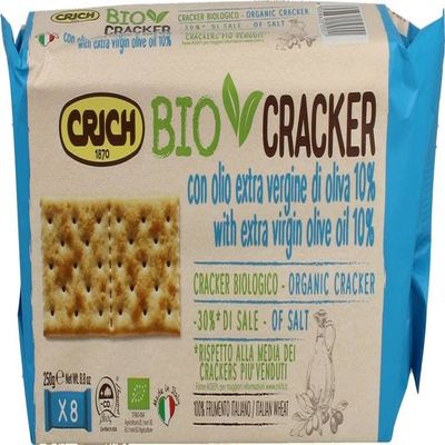 Crich Crackers olijfolie blauw 250 gram