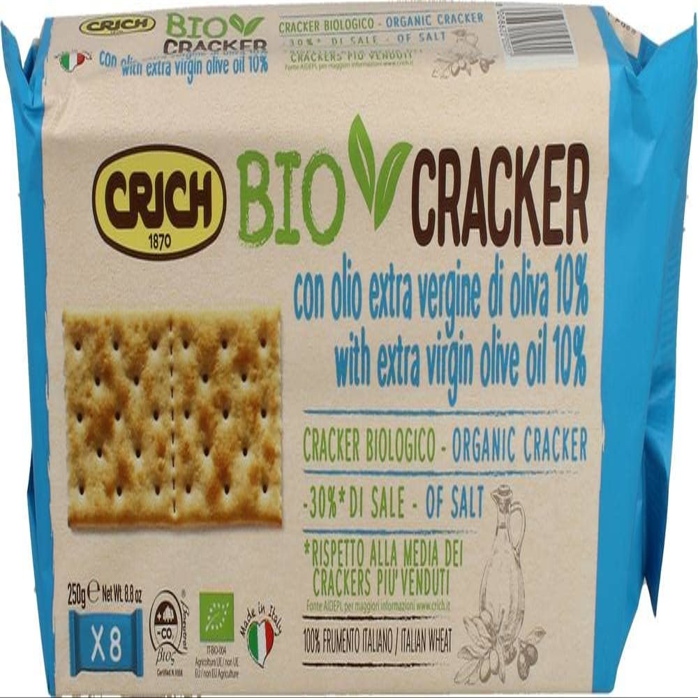 Crich Crackers olijfolie blauw 250 gram