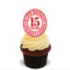 15th Birthday Boy / Girl, Congratulations Edible Cupcake Toppers - Stand-up Wafer Cake Decorations (Pack of 12) view 1