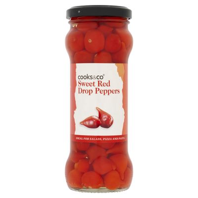 Cooks & Co Sweet Red Drop Peppers 235 g (Pack of 6)