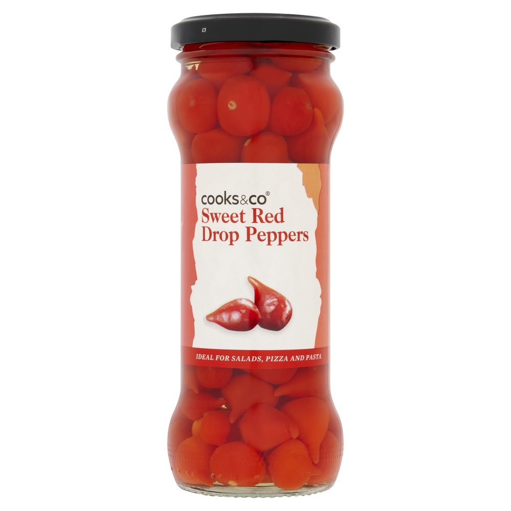 Cooks & Co Sweet Red Drop Peppers 235 g (Pack of 6)