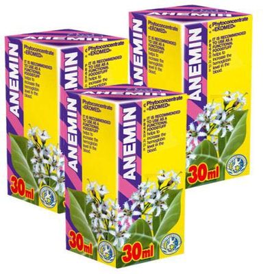 Anemin PhytoConcentrate (Pack of 3) 21 Day Course - Natural Plant Extracts - Hemoglobin - Iron Deficiency - Vitamin B12 Folic Acid Deficiency - Anemia