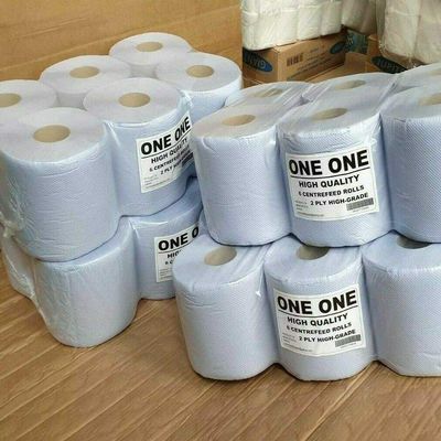 12 Blue Centrefeed Roll 2 Ply Embossed Cleaning Paper Kitchen Tissue Super Maxx
