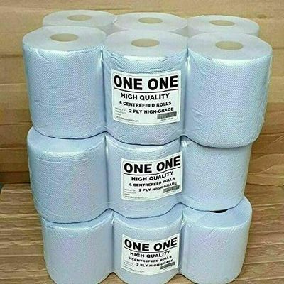 36 Blue Centrefeed Roll - 2 Ply Embossed Cleaning Paper Kitchen Tissue by oneone