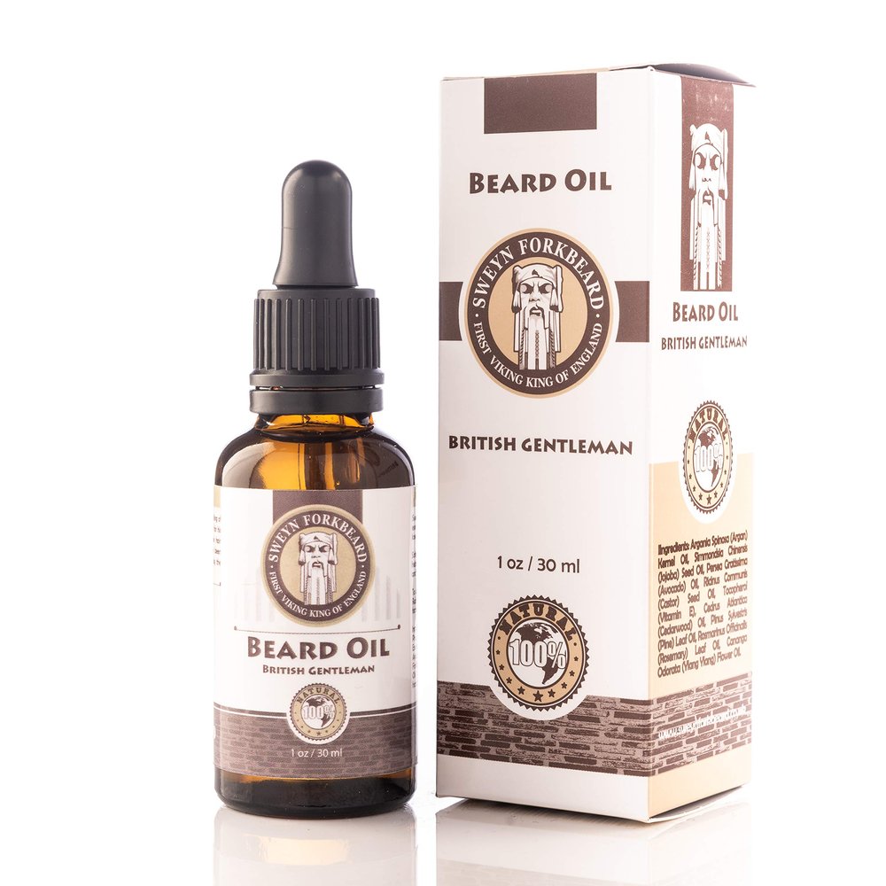 Beard Oil Viking Ice Storm 100% Natural & Organic by Sweyn Forkbeard - A Beard Softener and Deep Conditioner For Men (30 ml/1oz Beard Oil Viking Ice Storm)