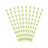 10 pcs Paper Drinking Straws with Stripes for Birthday Party, 19.5cm (Apple Green) view 1