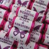 100 Personalised Purple Butterfly MINI Love Hearts Sweets - The Wedding of MR and MRS view 1