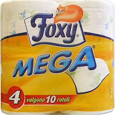 15 x FOXY Mega 2 Ply Decorated Toilet Paper 4 Rolls 4 Pieces