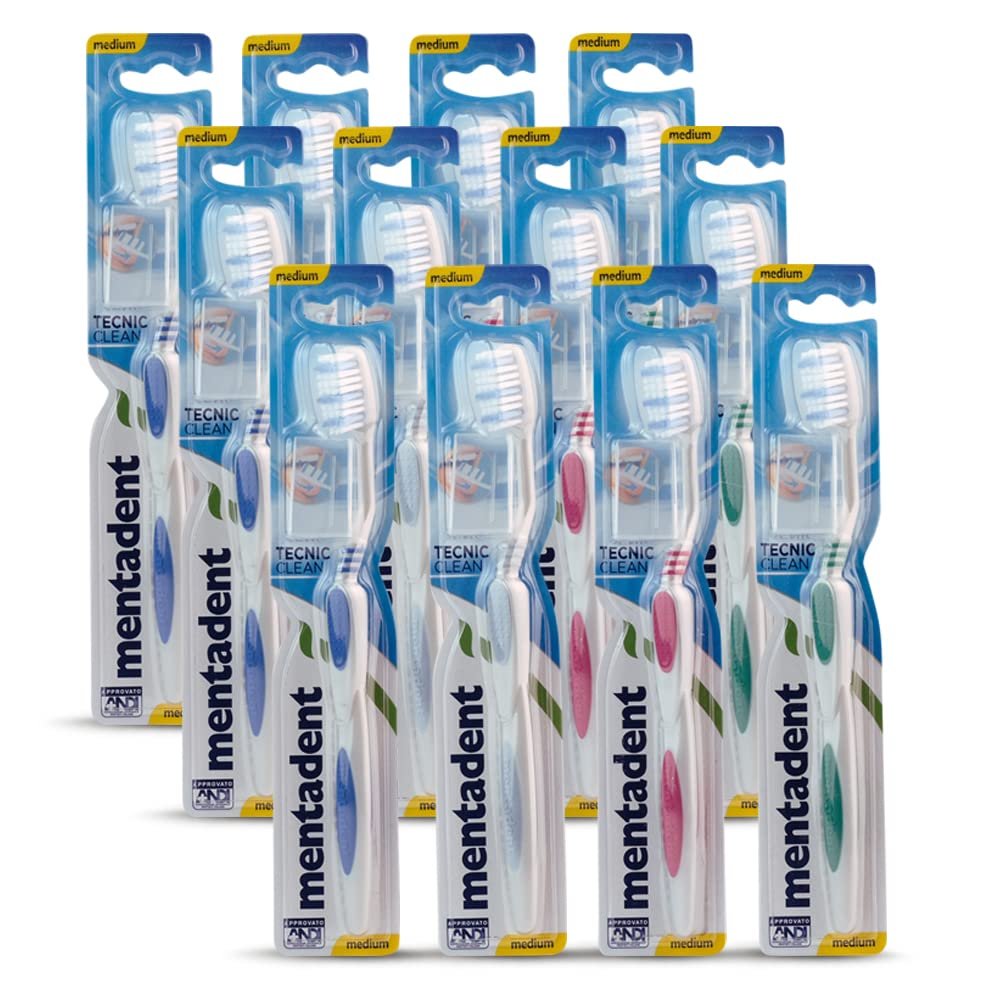 12 x Mentadent Teeth Tecnic Clean Toothbrush Medium