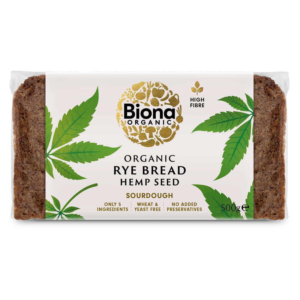 Biona Organic Rye Hempseed Bread, 500g