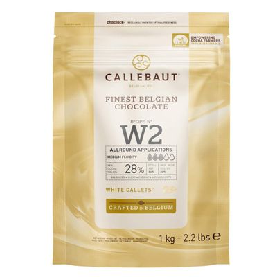 Callebaut W2 Finest Belgian White Chocolate Couverture Callets 28.0% Cocoa 1kg