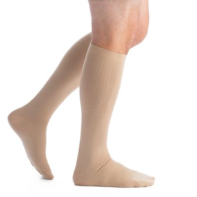 EvoNation Mens Knee High 20-30 mmHg Graduated Compression Socks Moderate Pressure Compression Garment, Tan, X-Large