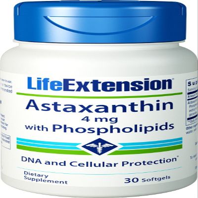 Life Extension Astaxanthin with Phospholipids 4 mg, 30 softgels-Pack-3