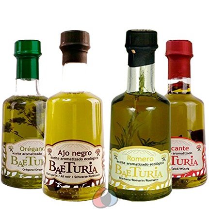 4 x 250 ml Organic extra vergine Olive Oil Flavored Baeturia brand