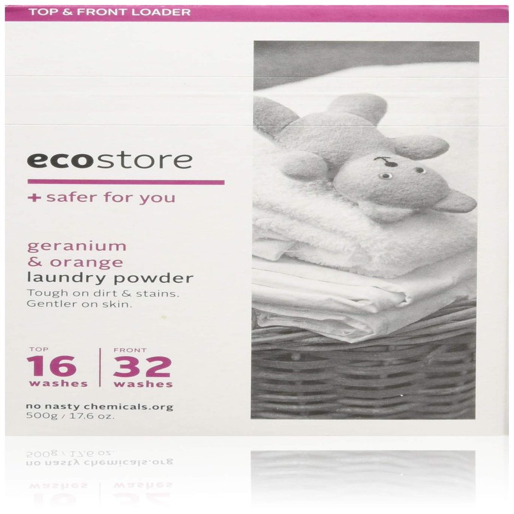 ecostore Laundry Powder, Geranium & Orange, 17.6 oz (500 g), Washing Powder, Detergent