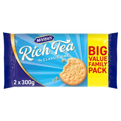 McVitie's Rich Tea Classic Biscuits Twin Pack, 600 g (Pack of 1)