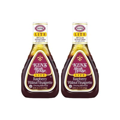 Ken's Steak House Raspberry Walnut Vinaigrette LITE Dressing - 16 Oz (2-Pack)