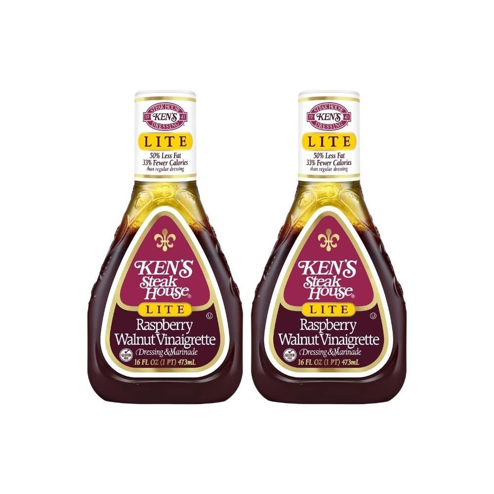 Ken's Steak House Raspberry Walnut Vinaigrette LITE Dressing - 16 Oz (2-Pack)