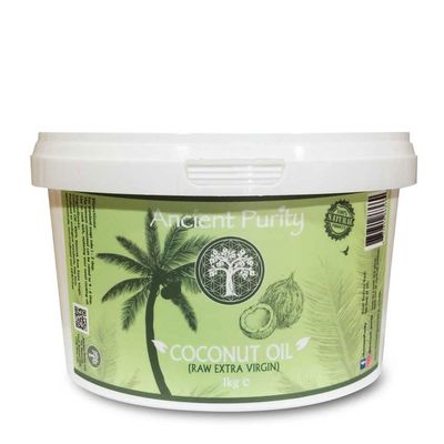 Coconut Oil - Raw Extra Virgin | Single-Origin Philippines Cold-Pressed Unrefined, MCT-Rich for Skin, Hair & Energy - Ancient Purity1kg (35.27 oz.)