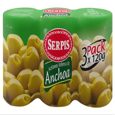 Serpis Anchovy Stuffed Spanish Olives 3x120gr