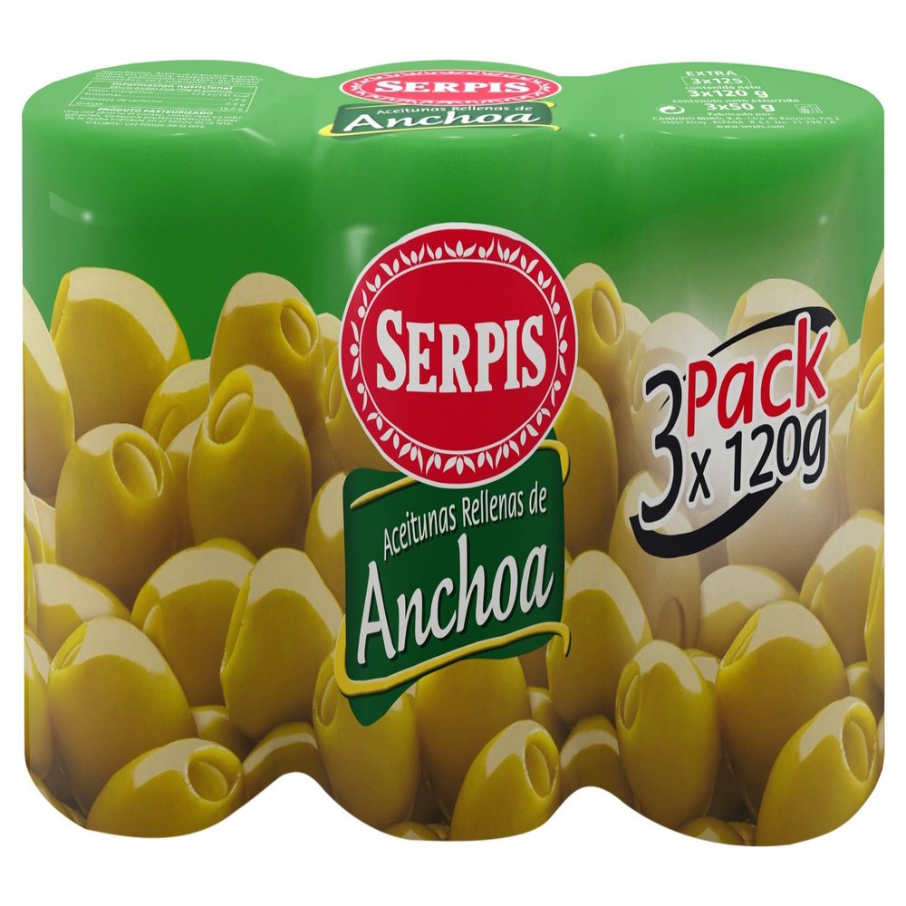 Serpis Anchovy Stuffed Spanish Olives 3x120gr