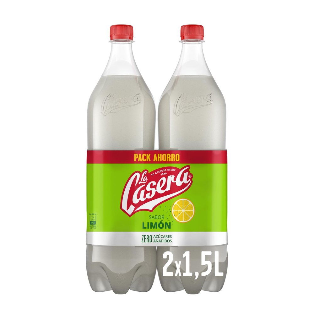 La Casera - Lemon, Bipack, 1.5 L (Pack of 2)
