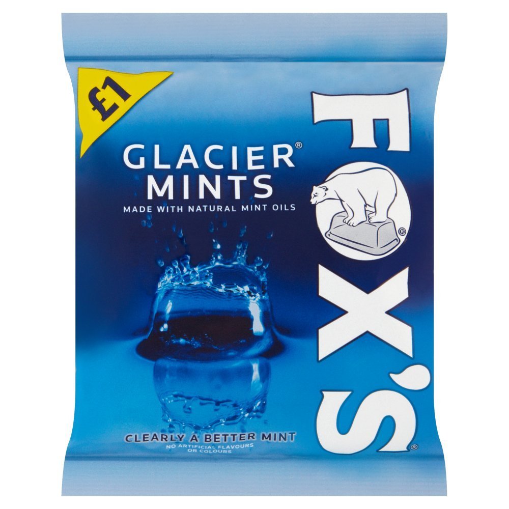(12 Pack) Fox's Glacier Mint Bag - 130g