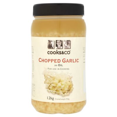 ( 4 Pack) Cooks & Co Chopped Garlic in Oil - 1.2Kg