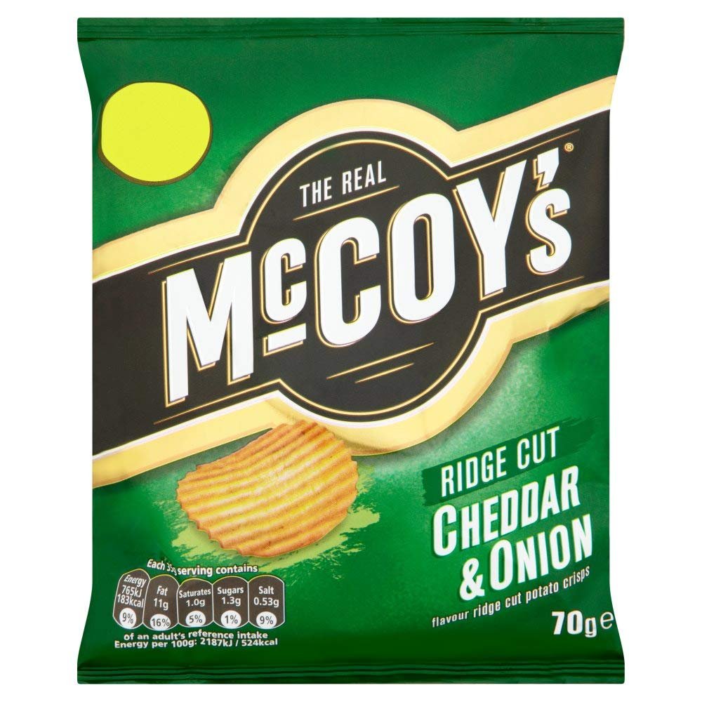 (12 Pack of ) Mccoys Cheddar and Onion .00 - 70g