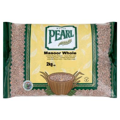 ( 6 Pack) White Pearl Masoor Whole - 2Kg
