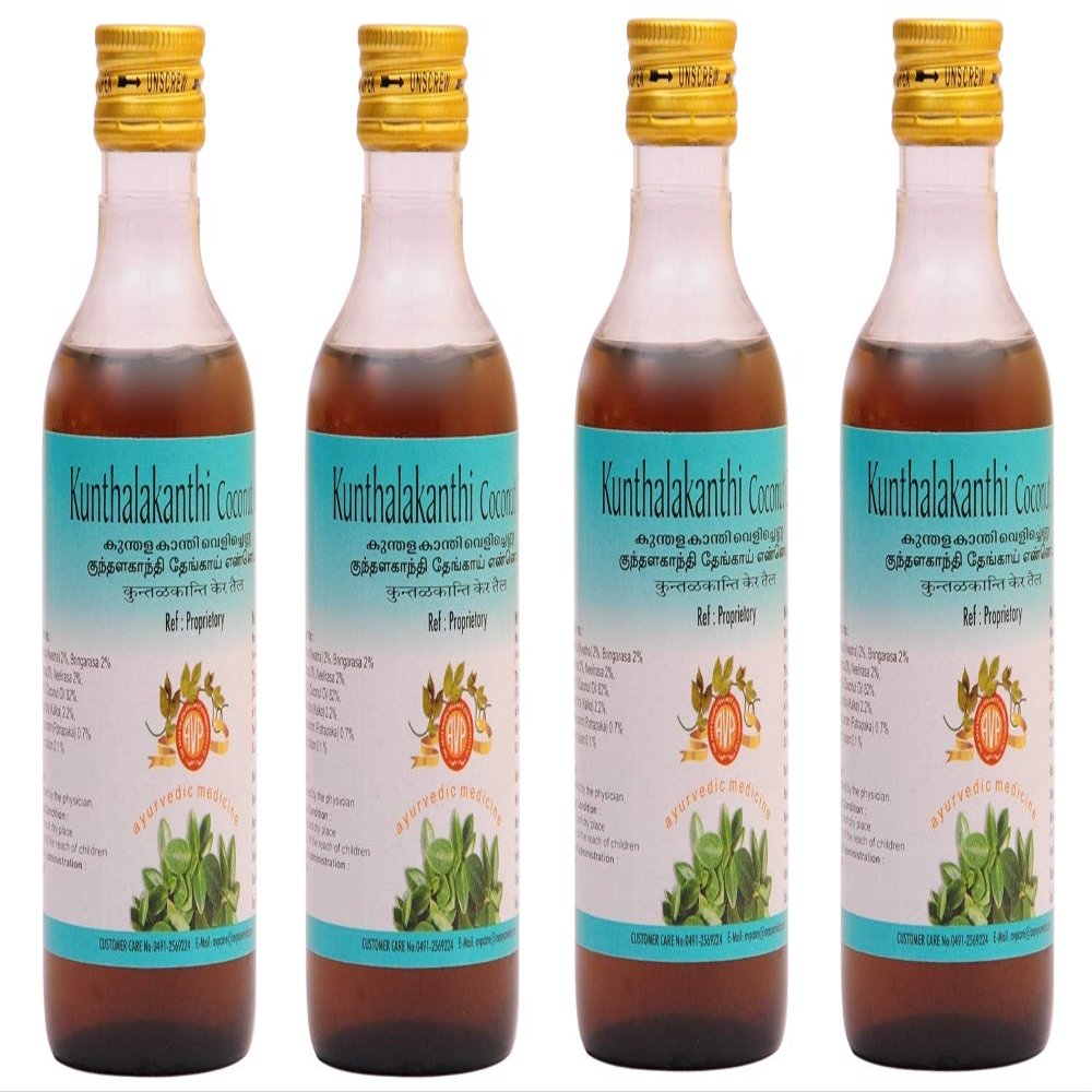 4 x AVP Kunthalakanthi Coconut Oil - 200ml (Pack of 4)